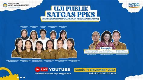 Uji Publik Satgas Ppks Universitas Atma Jaya Yogyakarta Youtube