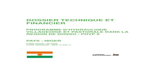 DOSSIER TECHNIQUE ET FINANCIER Dossier Technique Et Financier