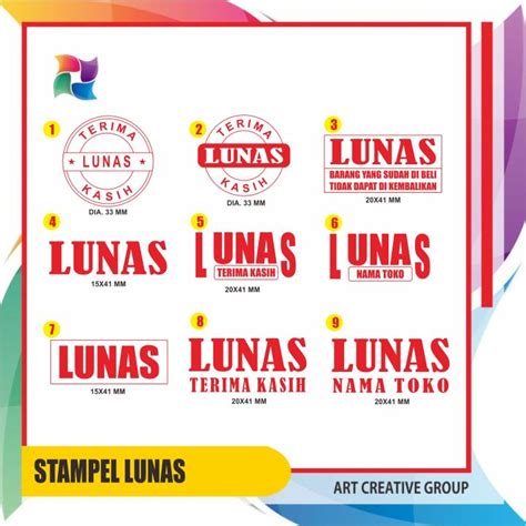 Stempel Lunas Stempel Toko Cap Lunas Stempel Lunas Bulat Stempel