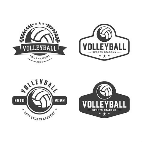 Insignia Del Logotipo Del Club De Voleibol Con Diseño De Voleibol En