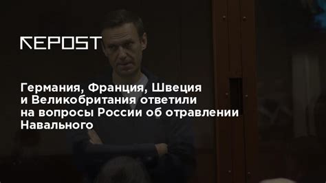 Германия Франция Швеция и Великобритания ответили на вопросы России об отравлении Навального