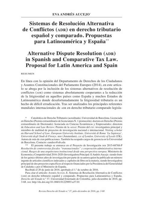 Pdf Sistemas De Resolución Alternativa De Conflictos En Dokumen