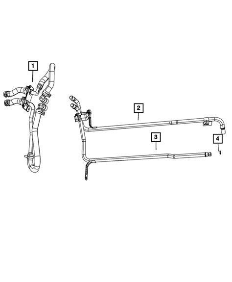 2018 2021 Jeep Grand Cherokee Heater Supply And Return Hose And Tube