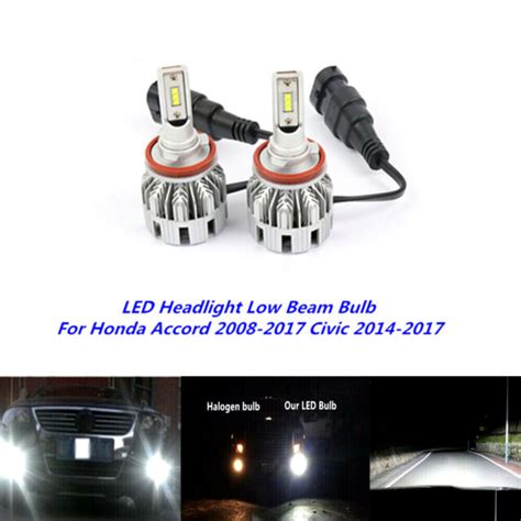 W H Led Low Beam Headlights For Honda Accord Civic