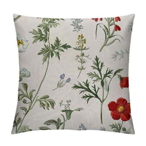 Chilfamy Spring Summer Floral Lumbar Pillow Covers Sage Green Herbs