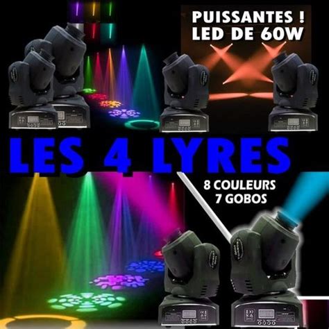 4 LYRES LMH50LED PACK JEU DE LUMIERE PUISSANT PA DJ SONO LED LIGHT BAR