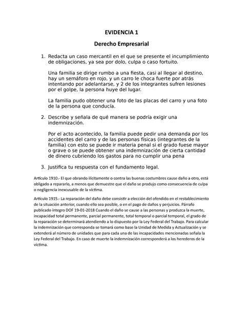 Evidencia Derecho Empresarial Evidencia Derecho Empresarial