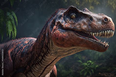 Tyrannosaurus Rex Dinosaur Cgi Render Stock Illustration Adobe Stock