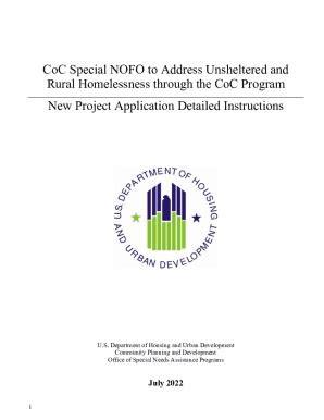 Fillable Online CoC Special NOFO To Address Unsheltered And Rural