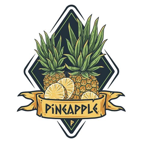 Summer Pineapple Fruit Tropical And Exotic Print Stock Vector