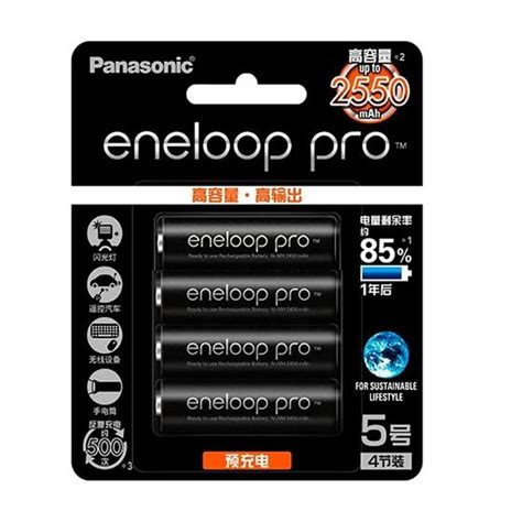 Pilhas Recarregáveis 4x Aa Panasonic Eneloop Pro Ni Mh De 2550mah Bk