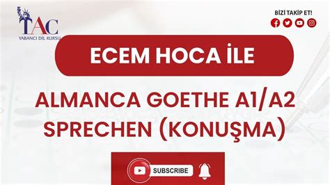 ALMANCA GOETHE A1 A2 SPRECHEN KONUŞMA I ECEM HOCA YouTube