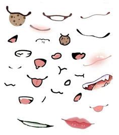 An Image Of Different Types Of Eyes And Mouth Shapes On A White