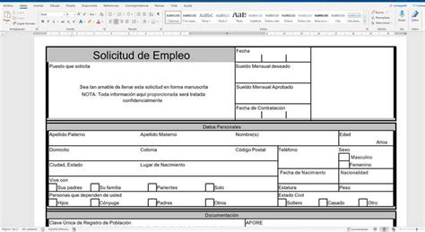 Solicitud De Empleo Para Llenar Formato Pdf O Word SPyM 56320 Hot Sex