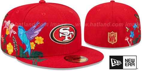 San Francisco 49ers SIDE-BLOOM Red Fitted Hat by New Era