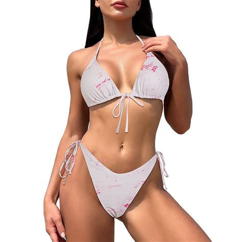 Sunizaiyi Women S Sexy Backless Strap Bikini Swimsuit Set With Cups