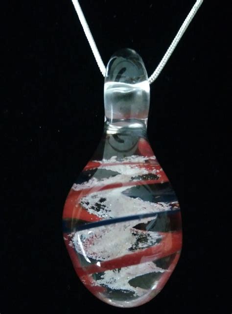 Ash Infused Blown Glass Cremation Memorial Pendant Necklace Etsy