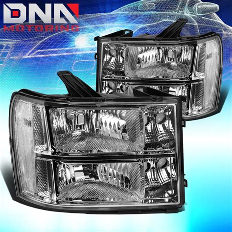 CHROME HOUSING HEADLIGHT CLEAR CORNER 8 LED SMOKE FOG LIGHT FIT 07 14