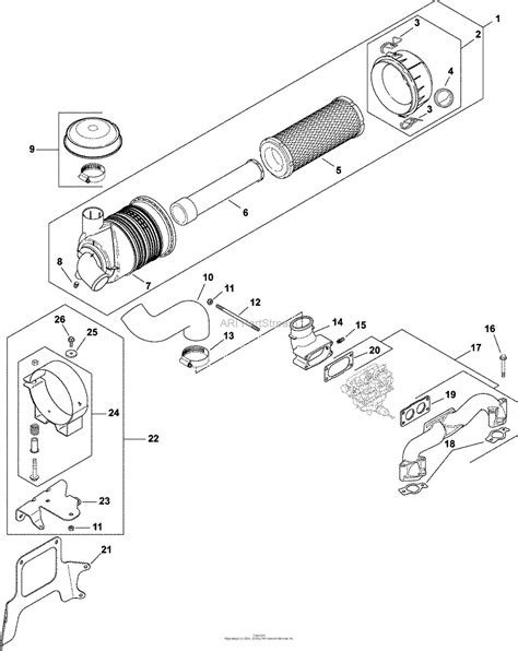 Diagramme des pièces de Bush Hog pour entretien