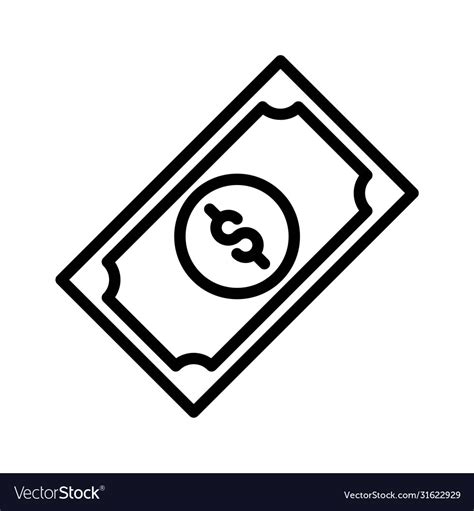 Dollar outline icon Royalty Free Vector Image - VectorStock