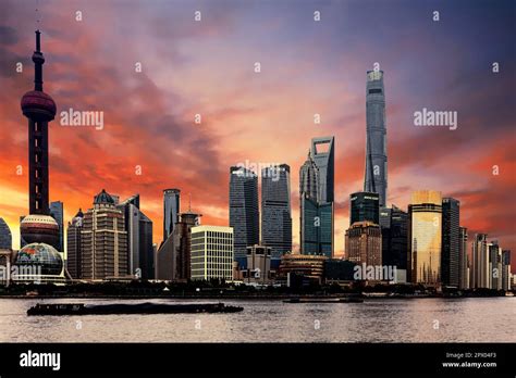 The Shanghai Skyline in China Stock Photo - Alamy