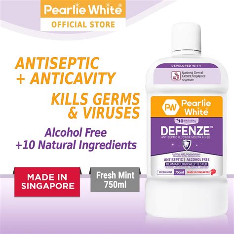 Pearlie White Defenze Antiseptic Fluoride Mouth Rinse Ml Shopee