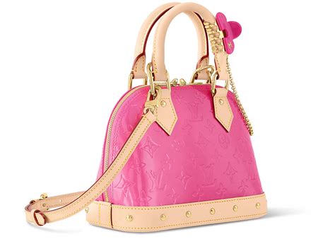 Louis Vuitton Alma Bb Neon Pink In Monogram Vernis Leather With Gold Tone Us