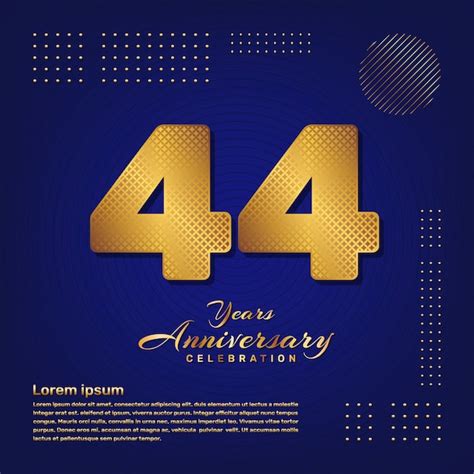 Premium Vector 44th Anniversary Template Design With A Golden Pattern