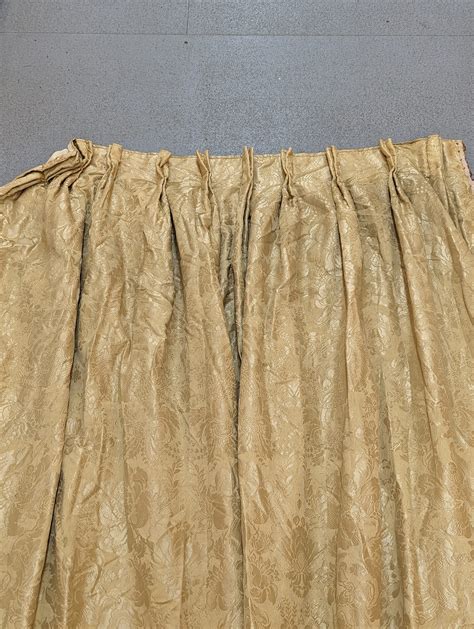 Vintage Light Gold Silk curtains with pinch pleats