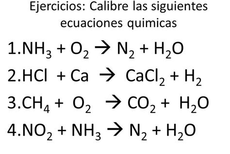 Ajuste E Interpretaci N De Ecuaciones Qu Micas Actividades