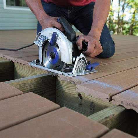 Trim The Decking To Fit The Parting Boards Building A Deck Deck