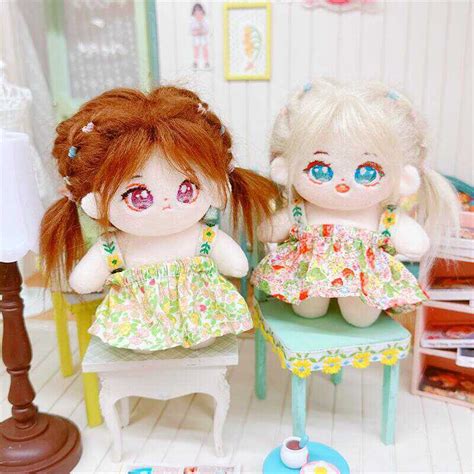Jual Cm Kawaii Mini Idol Doll Cute Flower Skirt Dress Clothes Soft Stuffed Cotton Naked No
