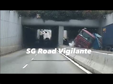 dump truck fail to stop . did a last min swerve to avoid hitting ...