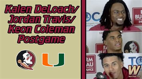 Fsu Football Kalen Deloach Jordan Travis Keon Coleman Miami