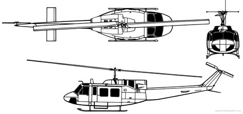 Bell 212 blueprints free - Outlines