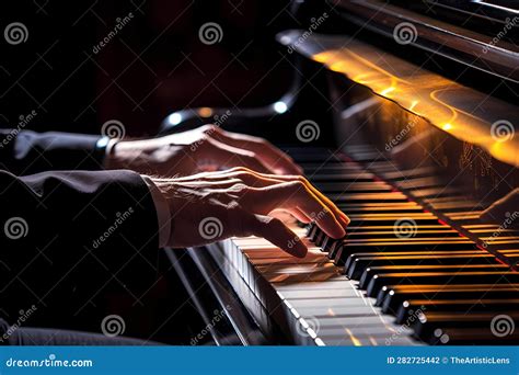 Hands Playing Music on Piano Stock Illustration - Illustration of music ...