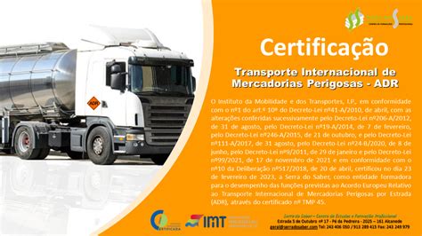 Certifica O De Transporte Internacional De Mercadorias Perigosas Adr