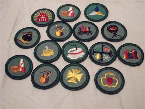 Vintage Girl Scout Badges Patches Lot Of 14 1970s Etsy Girl Scout