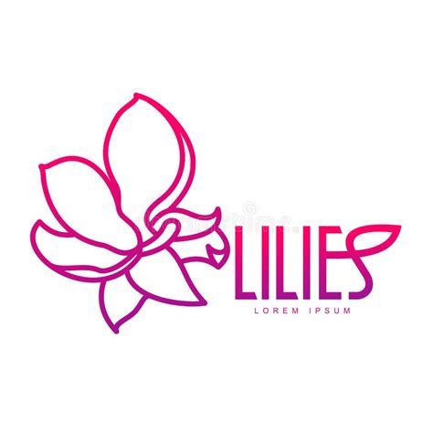 Elegant Lilies Logo Template Stock Illustration Illustration Of Bloom