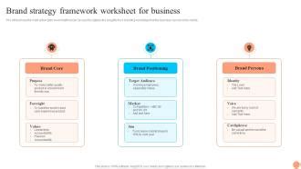 Brand Strategy Framework Worksheet For Business PPT Sample