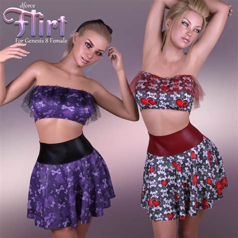 Flirt Outfit For Genesis Female Daz Content By Calico