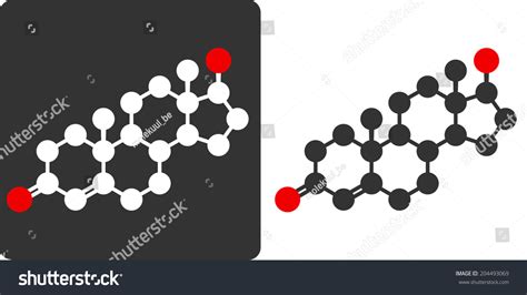 Testosterone Male Sex Hormone Molecule Flat Stock Illustration