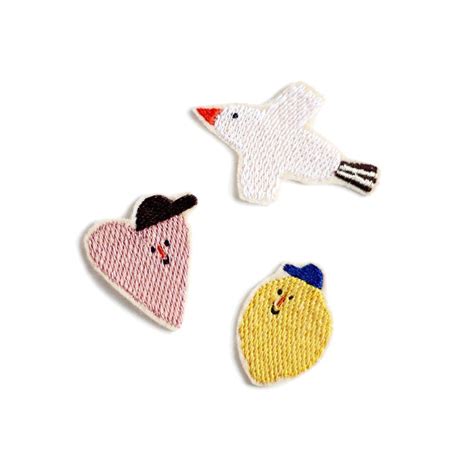 B Gelpatch Set Zitrone Herz Vogel Embroidery Craft Cute Patches