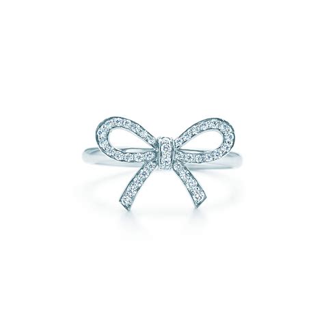 Tiffany Bow ring in platinum with diamonds. | Tiffany & Co.