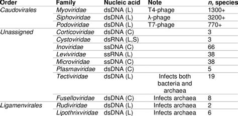 -Classification of bacteriophages, acc. to International Committee on ...