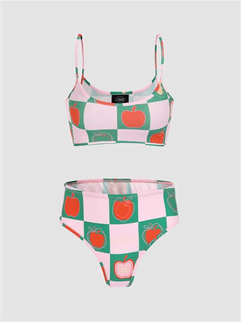 Apple Sauce Checkered Bikini Set Cider