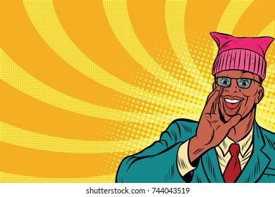 Politician Man Pussy Hat Campaigning Stock Vector Royalty Free