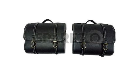 Royal Enfield New Classic Reborn 350 Leather Black Bags With Mounting Pair