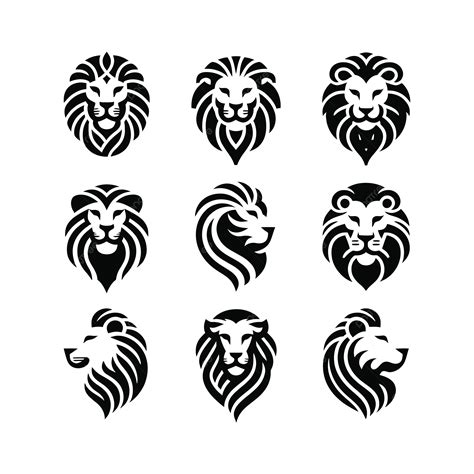 Silhouette De Dessin Au Trait Tête De Lion PNG Lion Tête De Lion