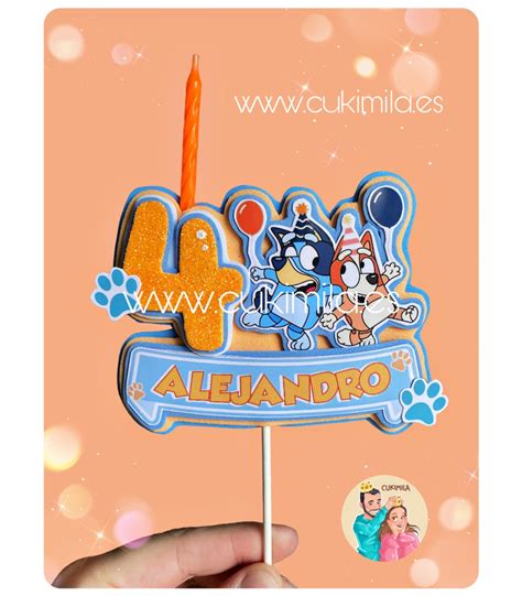 Vela Topper De Cumplea Os De Bluey Y Bingo Personalizada Bluey